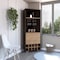Tuhome Fraktal Corner Bar Cabinet, Ten Built-in Wine Rack, Two Shelves, Double Door, Dark Oak/Pine BHM7771 - alternate 3